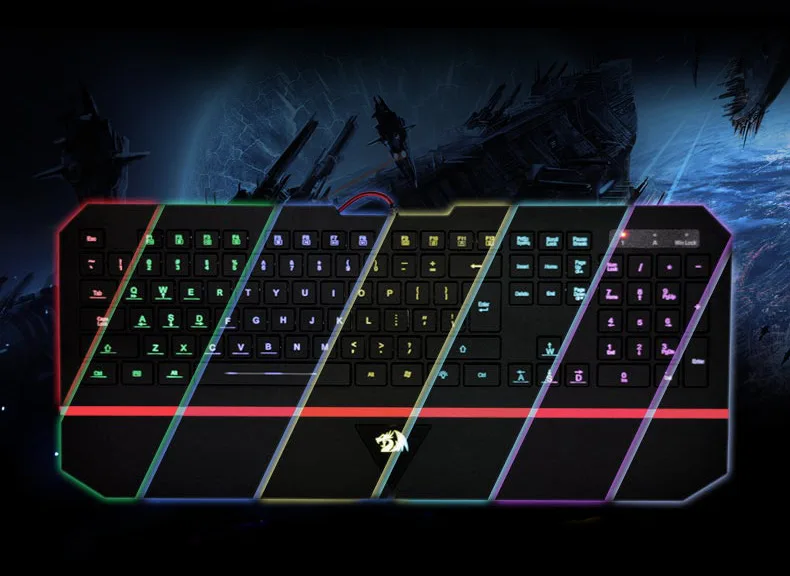 Ультратонкий для Redragon K502 RGB игровая клавиатура RGB светодиодный Подсветка 104 клавиша Бесшумная клавиатура с подставкой для запястья для ПК игры