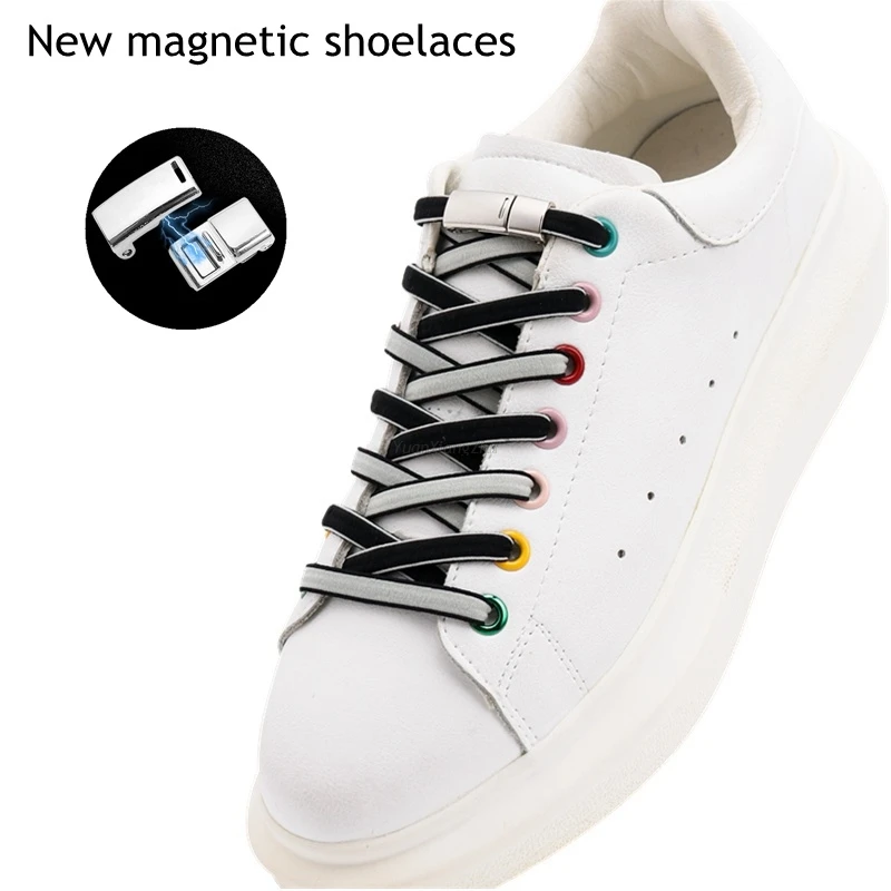

Double color Elastic Shoelaces Magnetic Lock No tie Shoe laces Sneakers for Shoelace Kids Adult Laces One Size Fits All Shoes