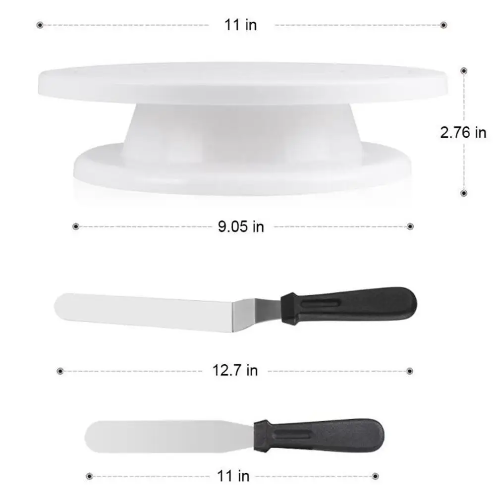 54Pcs/Pack No Skid Proof Cake Turntable Baking Pastry Supplies Plastic Home Multifunction Decorating Kit 28 * 7.5cm | Дом и сад