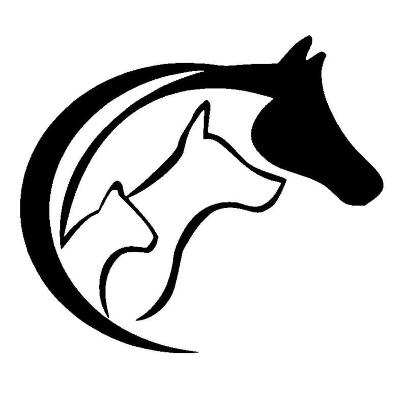 EARLFAMILY 2 абстрактных животных влюбленных любовь сердце лошадь Кот стикер на