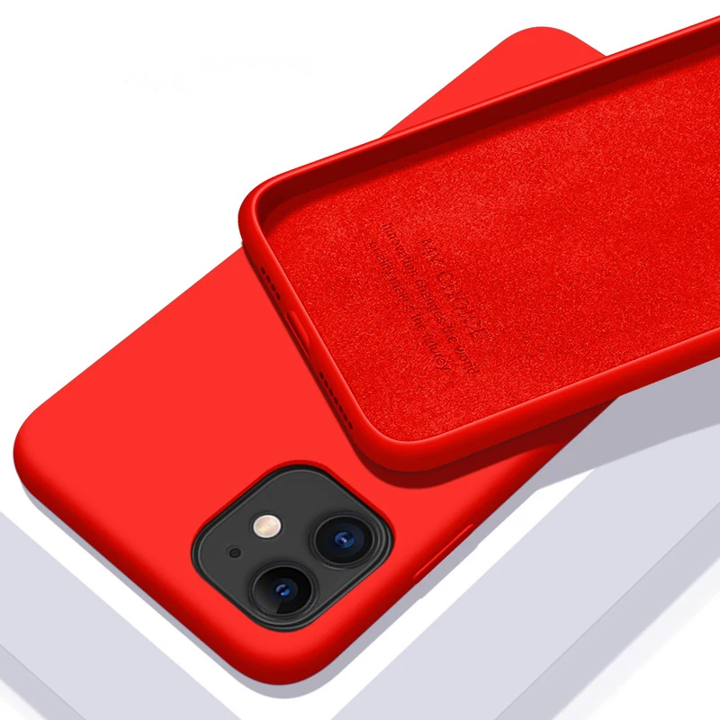 

Original Liquid Silicone Luxury Case For Apple iPhone 11 12 Pro Max mini 7 8 6 6S Plus XR X XS MAX 5 5S SE Shockproof Case Cover