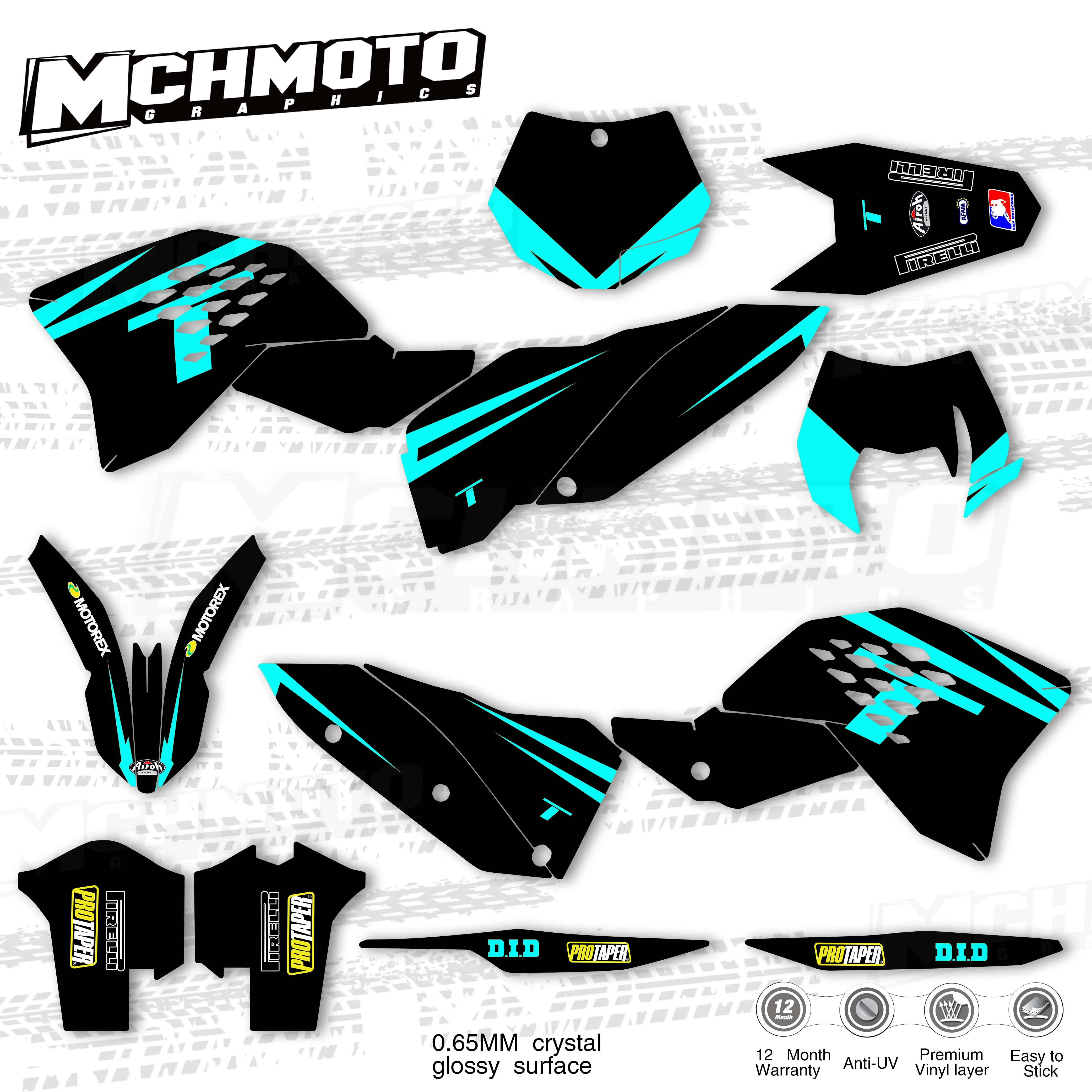 MCHMFG для KTM SX EXC SXF 125 250 300 450 530 2008 2009 2010 2011 полный Графика наклейки на мотоцикл задний