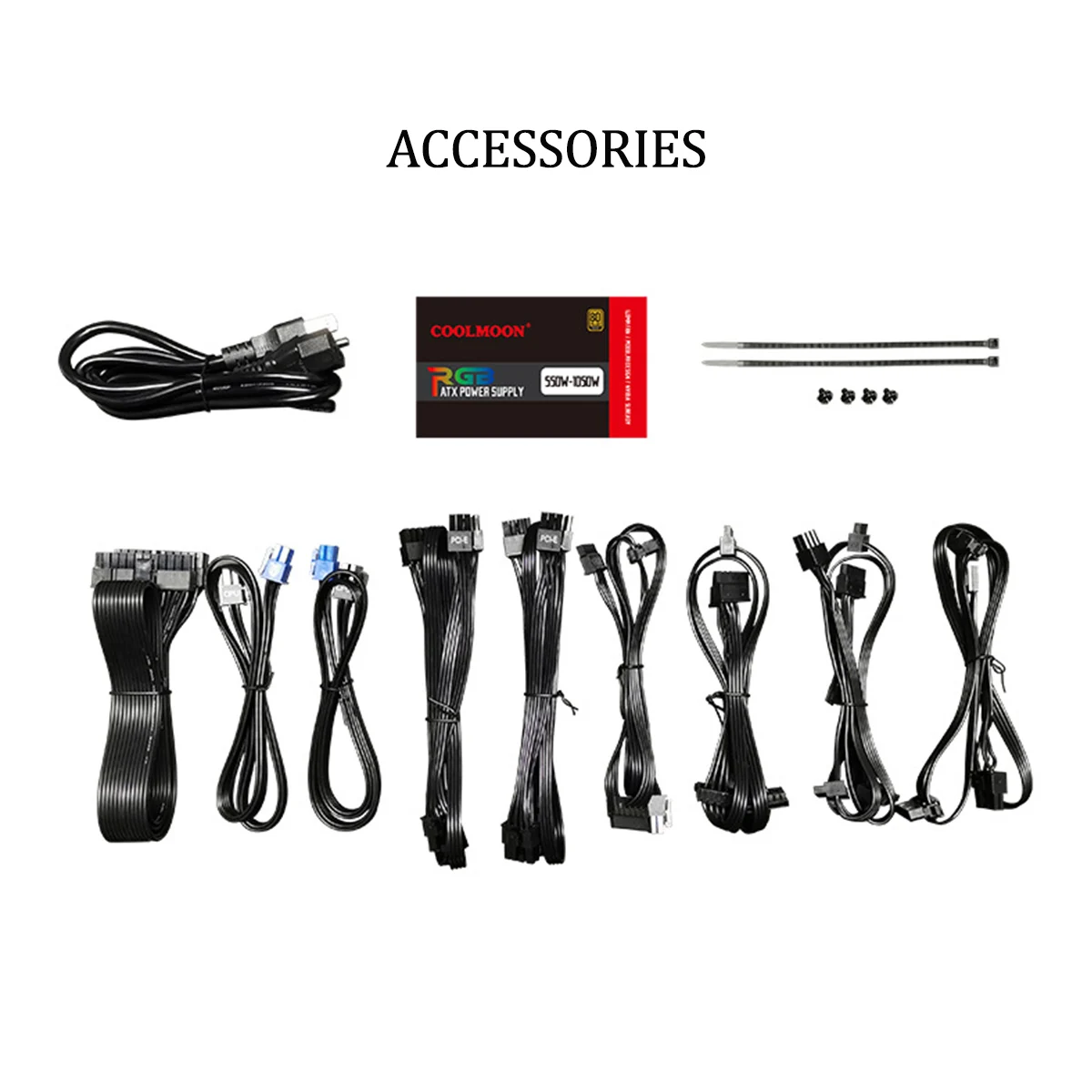 

850W Computer Gaming Power Supply 90% Efficiency 80plus RGB ATX 12V Active PFC PC Power Supply Intelligent Fan 100-240V