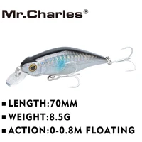 mr charles cmc015 fishing lures 70mm8 5g shad 0 0 8m floating quality professional minnow hard bait 3d eyes crankbait