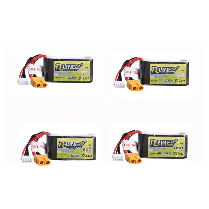 4 шт. TATTU R Line 11 1 В 850 мАч 95C 3S Lipo батарея XT60 разъем для радиоуправляемого