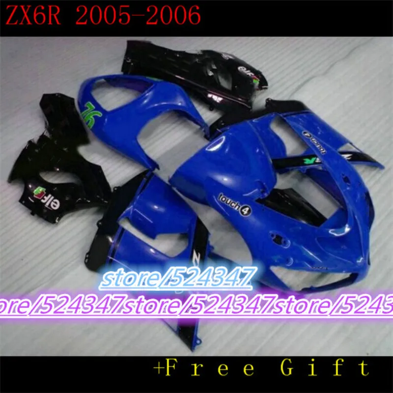 

100% NEW Fairing For KAWASAKI blue NINJA ZX6R 05-06 ZX 6R 636 ZX-6R blue Shell 05 06 2005 2006 ZX6R