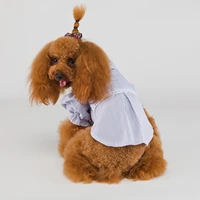 summer puppy clothes teddy cat striped shirt dog two feet library dog clothes teddy skirt puppy fashion clothes pet cute clothes