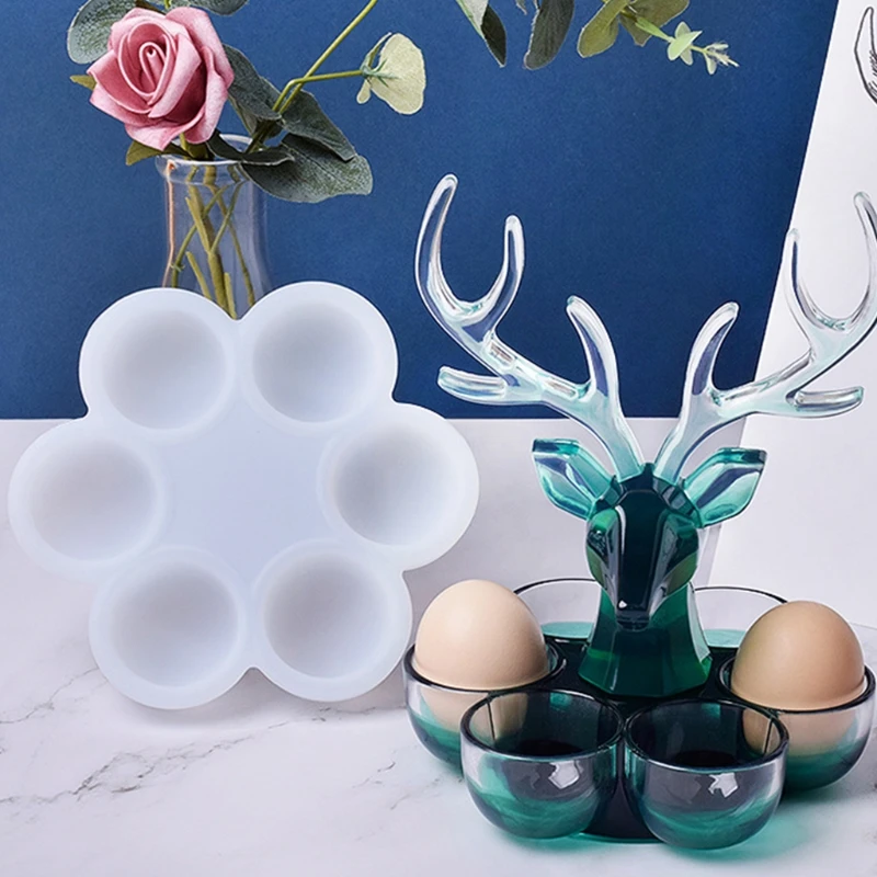 

Egg Storage Box Epoxy Resin Mold Elk Jewelry Holder Silicone Mould DIY Crafts Necklace Earrings Organizer Case Rack Casting Too