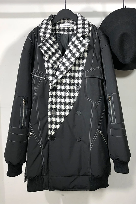 Мужское пальто из хлопка Owen Seak зимняя Длинная ветровка черная