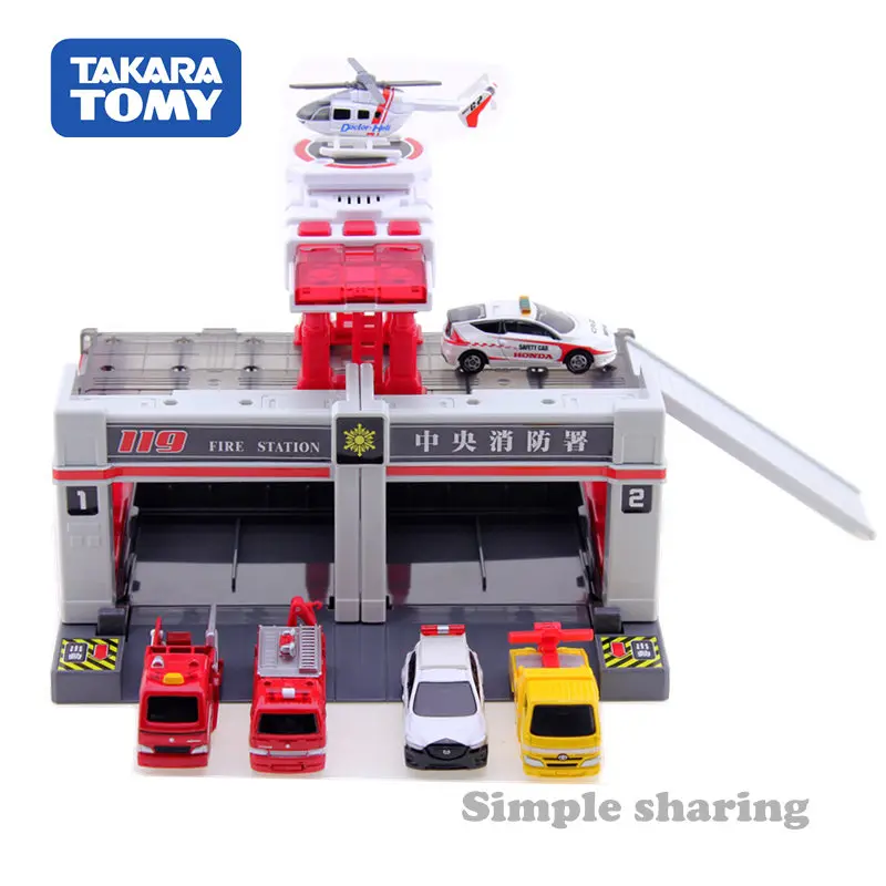Набор моделей пожарной бригады TAKARA TOMY Tomica город здание детские игрушки