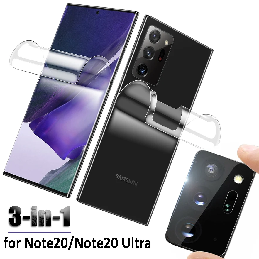 3в1 Передняя Задняя камера защитная пленка для экрана Samsung Note 20 ультра мягкая