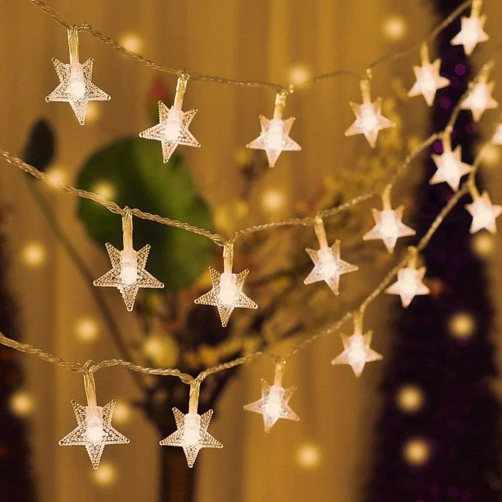 

Christmas Fairy Lights Snowflake String Lights Snow Fairy Decoration for New Year Valentine's Day Decorative Lamps Garden Lights