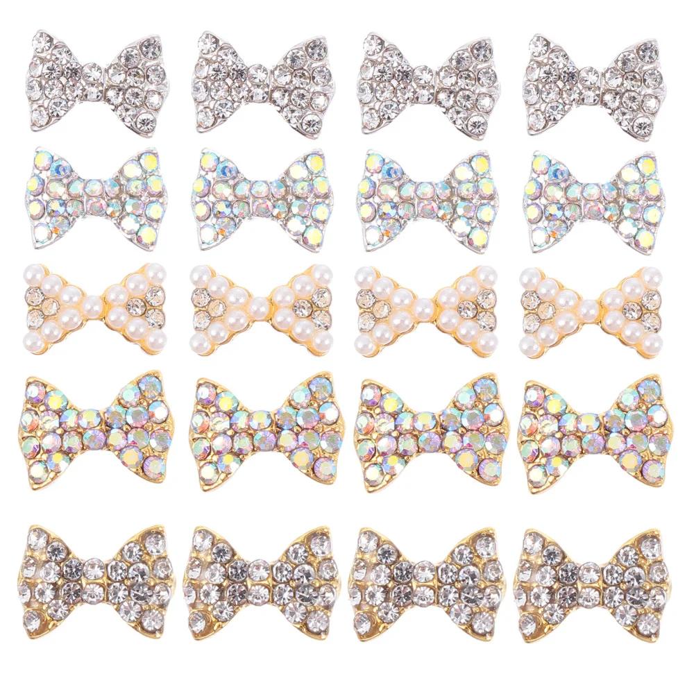 

50Pcs 3D Nail Art Charms Bow Rhinestone Nail Art Decoration Pretty Nail Supplies