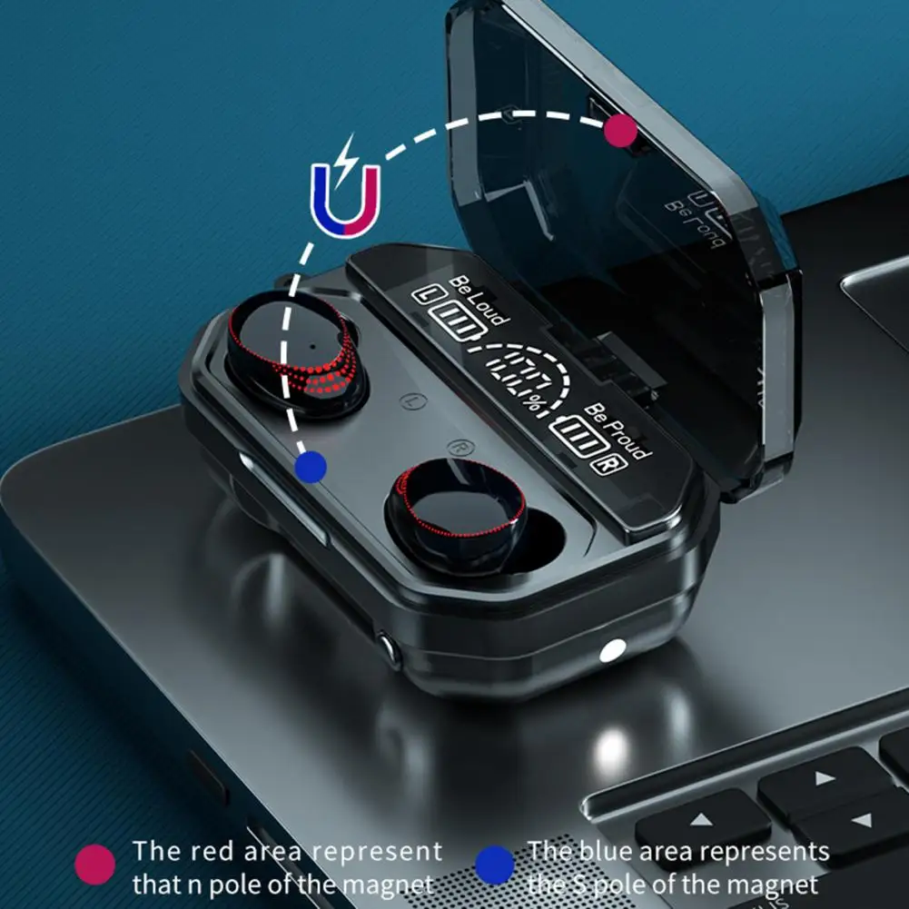 A18 LED Дисплей мощности Шумоподавление сенсорное управление TWS Bluetooth 5.1 Наушники без проводов для домашнего тренажерного зала офиса.