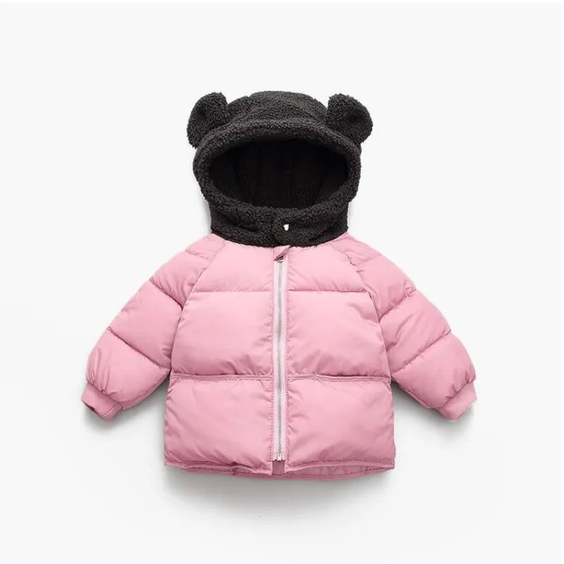 

New Cartoon Bear Baby Boys Jacket Kids Winter Keeping Warm Cotton Hoodies Coat Children Casual Outerwear Clothing