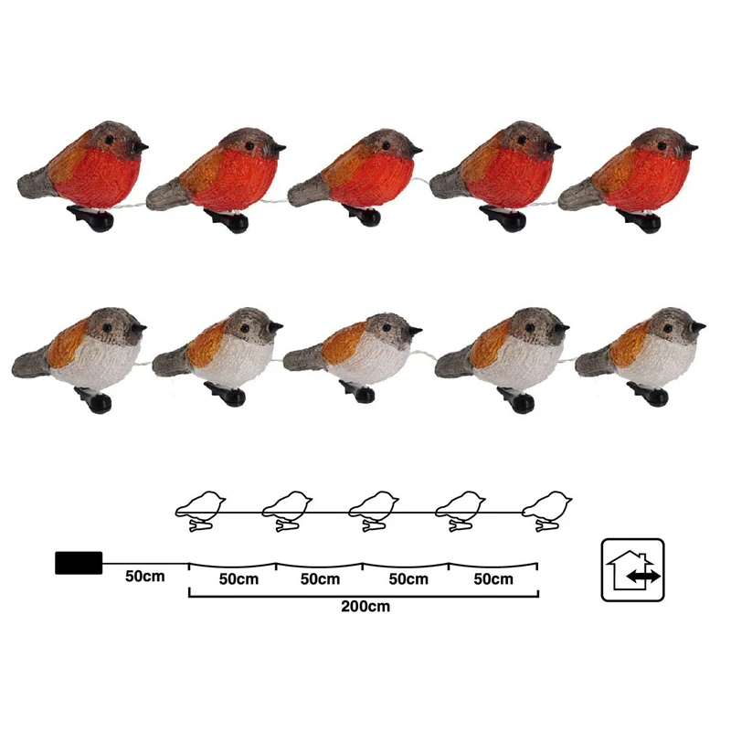 

5Pcs/Set Birds Shape Acrylic LED Lights Christmas Outdoor Street Hanging Light Home Party Decoration Kids Gift Holiday Supplies