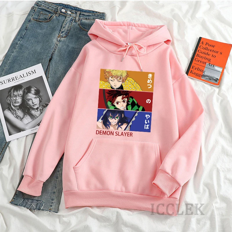 

2021 fashion Demon Slayer Hoodies Streetwear Demon Slayer pullover Sweatshirt Men Fashion autumn winter Hip Hop hoodie pullover
