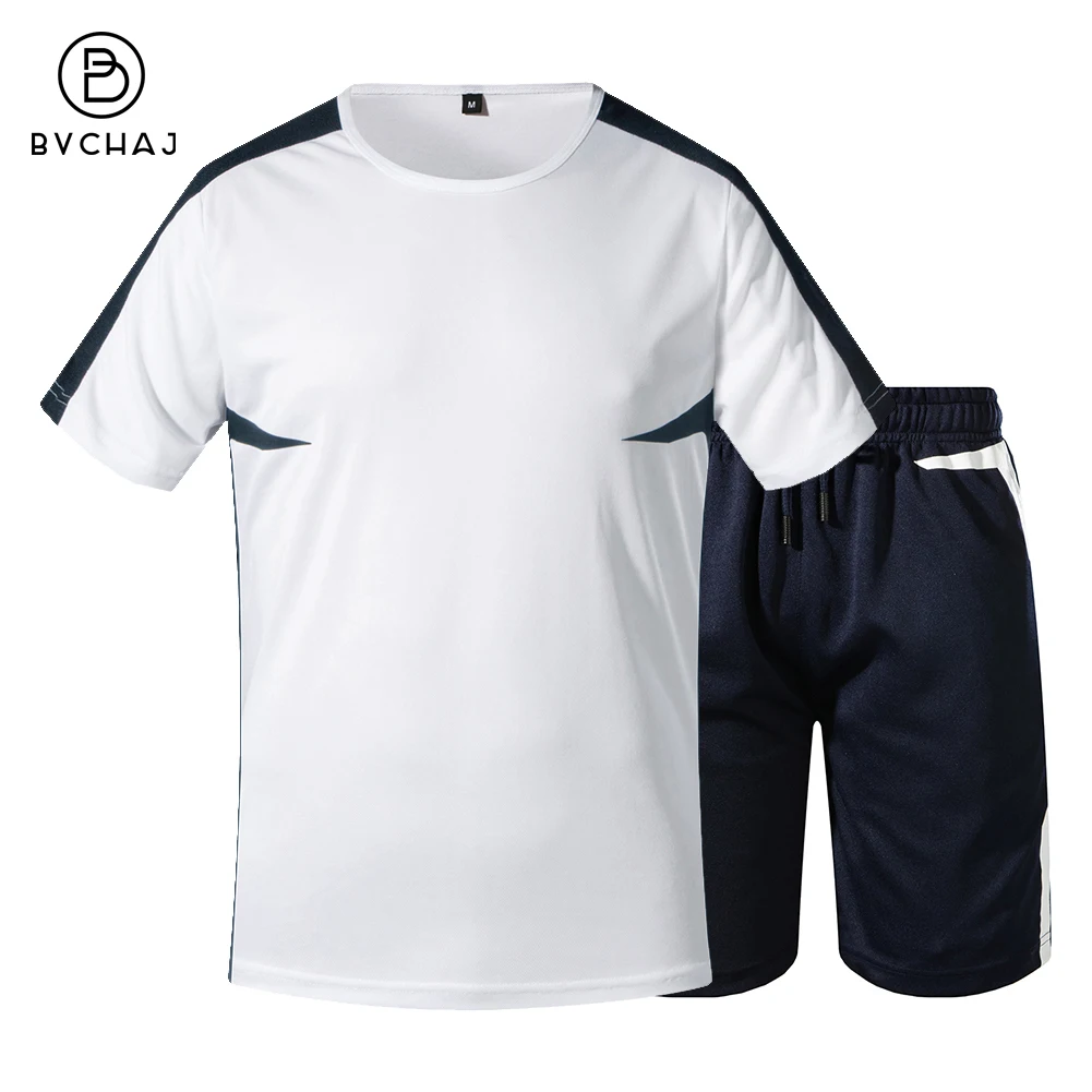 

Summer Sports Suit 2 Piece Track And Field Short Sleeve + Drawstring Jogging Shorts Men's Clothing Fashion Quick-Dry Sports Suit