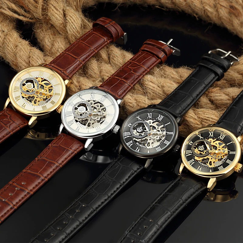 Роскошные мужские часы от нового бренда MG.ORKINA механические наручные с кожаным