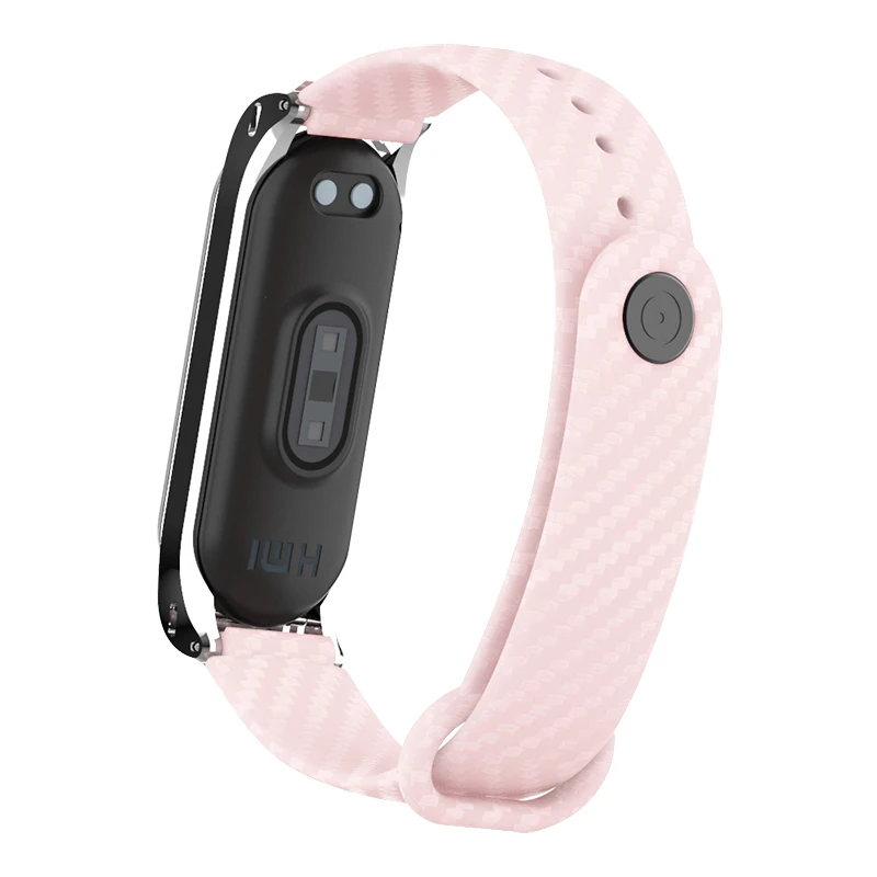 Hangrui mi Band 4 силиконовый чехол из углеродного волокна для Xiaomi mi band 4 ремешок металлический каркас браслет mi band 3 ремешок из нержавеющей стали
