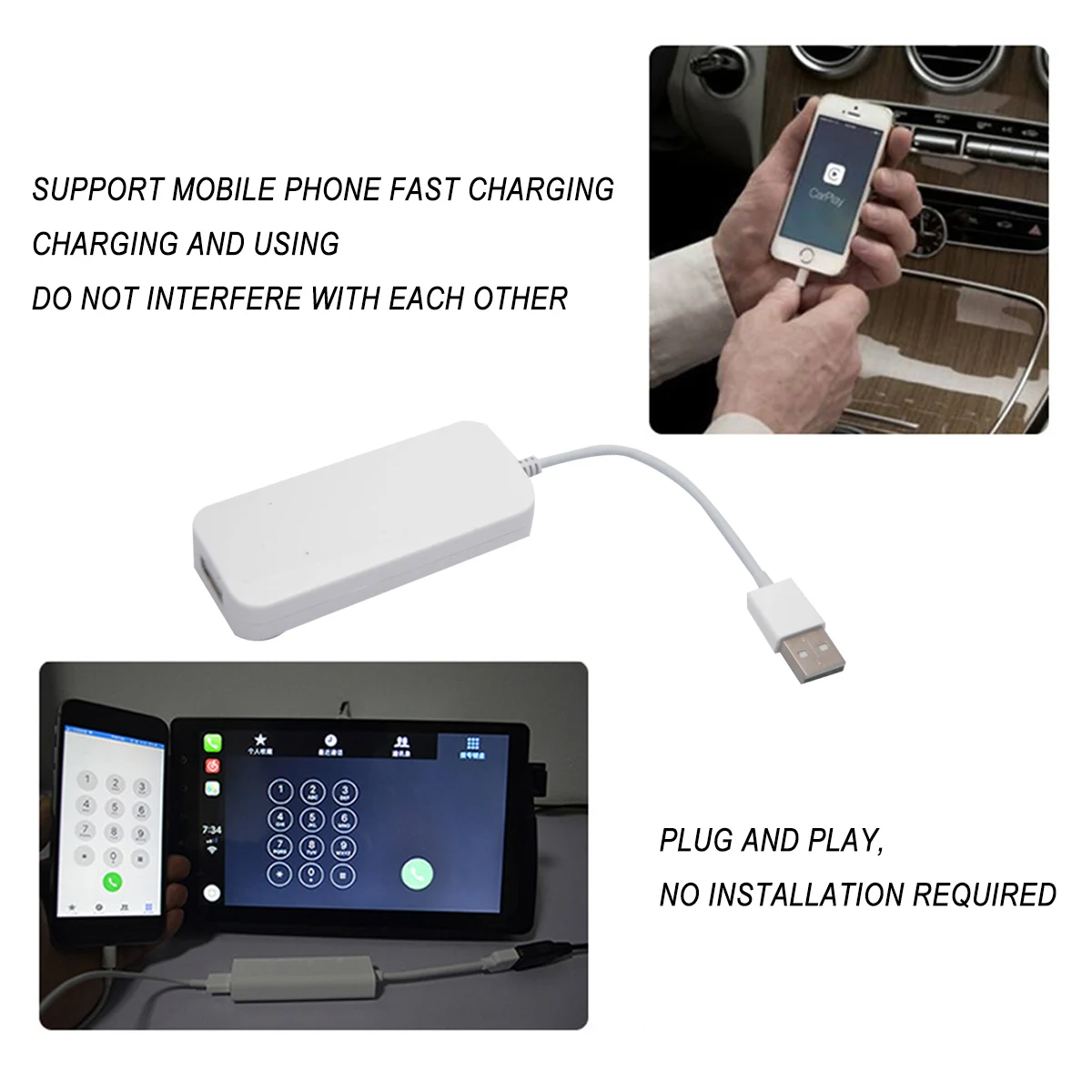Автомобильный USB адаптер Carplay для WinCE Apple iPhone Android|Кабели адаптеры и разъемы| |