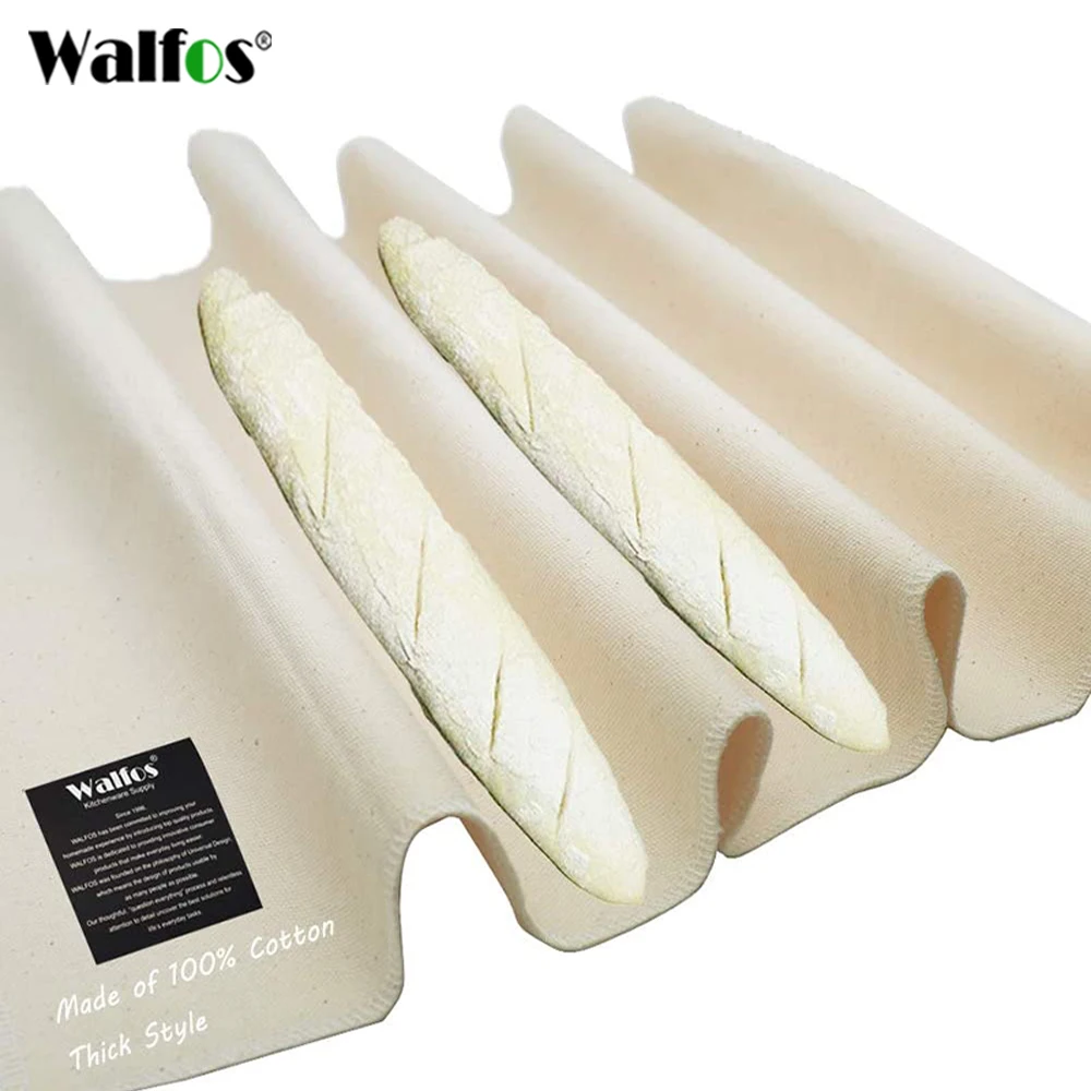 

WALFOS thick Fermented Linen Cloth Proofing Dough Bakers Pans Bread Baguette Baking Mat Pastry Baker's Couche Proofing Cloth