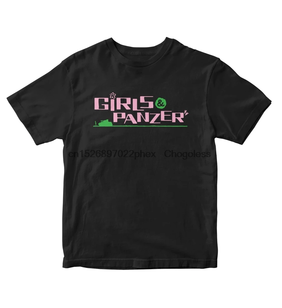 Рубашка Girls Und Panzer с логотипом Аниме Манга Мужские размеры черная рубашка A748 |