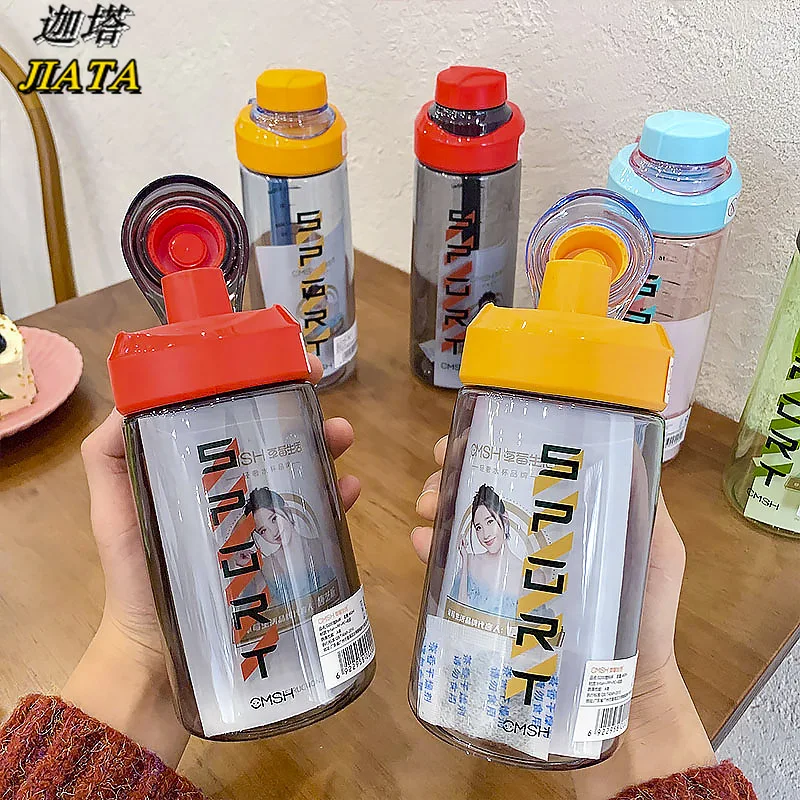 

Water Bottle Adult Sports Bottle Outdoor Sports Water Cup Simple Student Adult Portable Plastic Cup Summer Kawaii Water Bottle