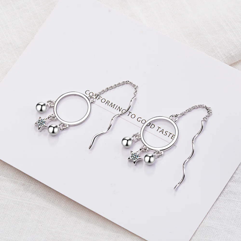 Dreamhonor в Корейском стиле Темперамент Длинная кисточка цепочка уха линия серьги с