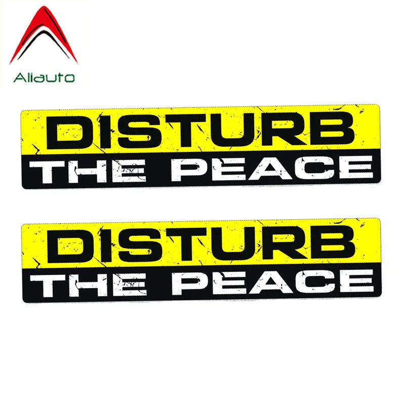 

Aliauto 2 х персональные автомобильные наклейки беспокоить мир аксессуары ПВХ наклейка для Infiniti Peugeot 308 Kia Rio Tiguan,15 см * 3 см