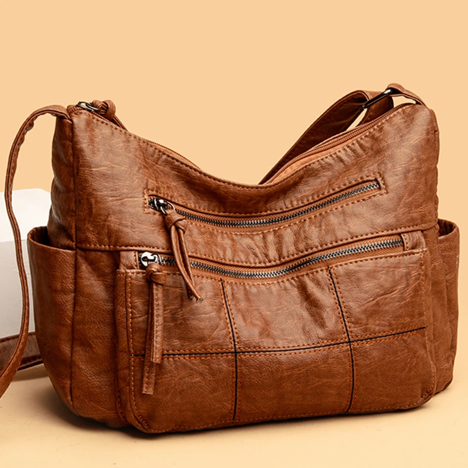 Сумка кросс-боди Женская из мягкой кожи Роскошный дизайнерский мессенджер на