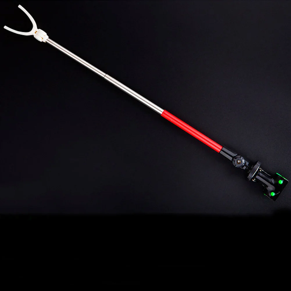 Telescopic Simple Back Stretch Pole Bracket Gadget Stand Accessories Fishing Rod Holder Angler Hand Rotating Carbon | Спорт и