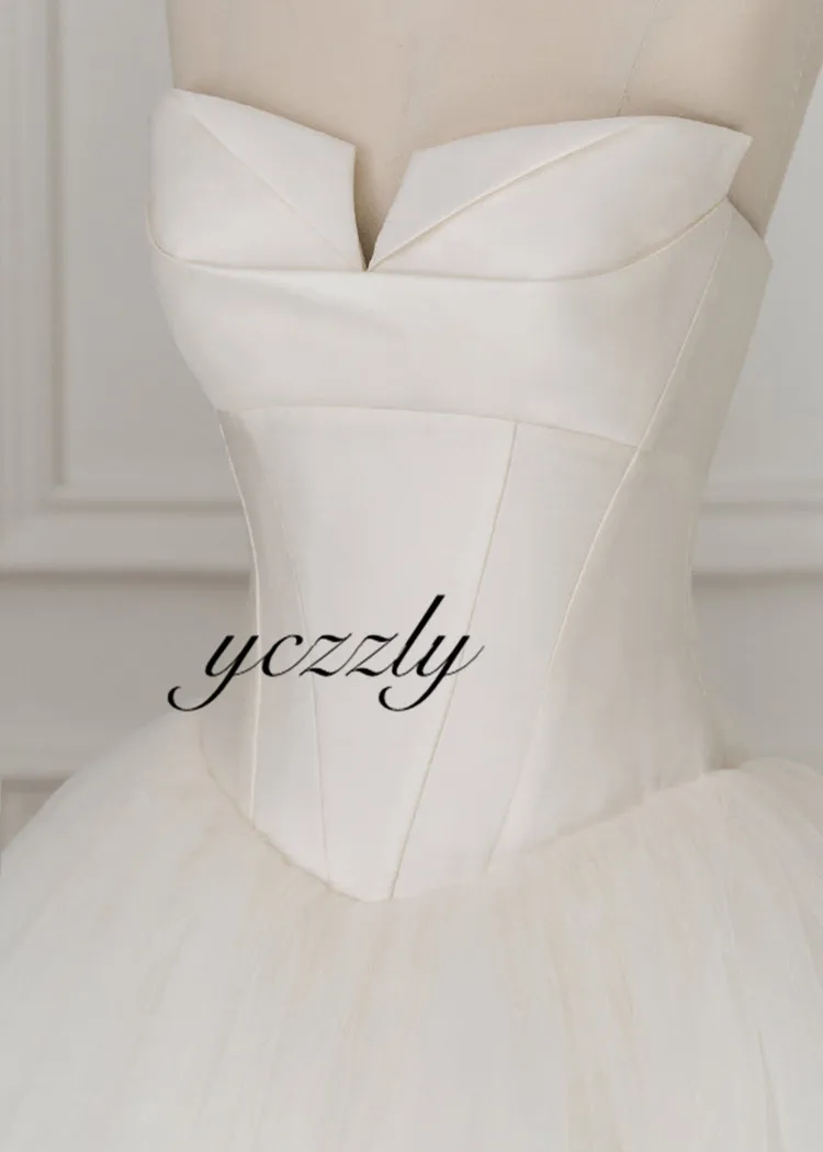 Royal Top Satin Wedding Dress 2020 Elegant Sweetheart Ball Gown Princess Appliques Flowers Bride Suknia Slubna YW287 | Свадьбы и