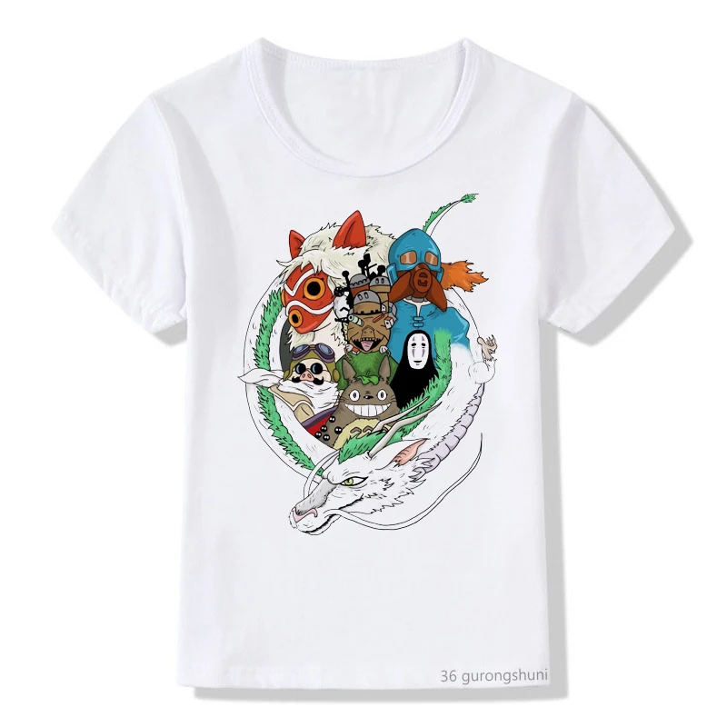 

Children's clothing boys and girls t-shirt anime ghost cartoon print t shirt unisex summer kids short-sleeved casual top 2 to15