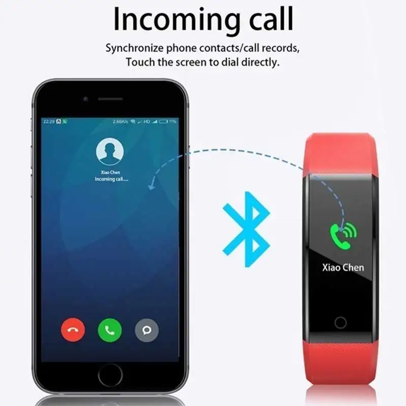 Спортивный смарт браслет 115Plus с Bluetooth фитнес трекер портативный шагомером для