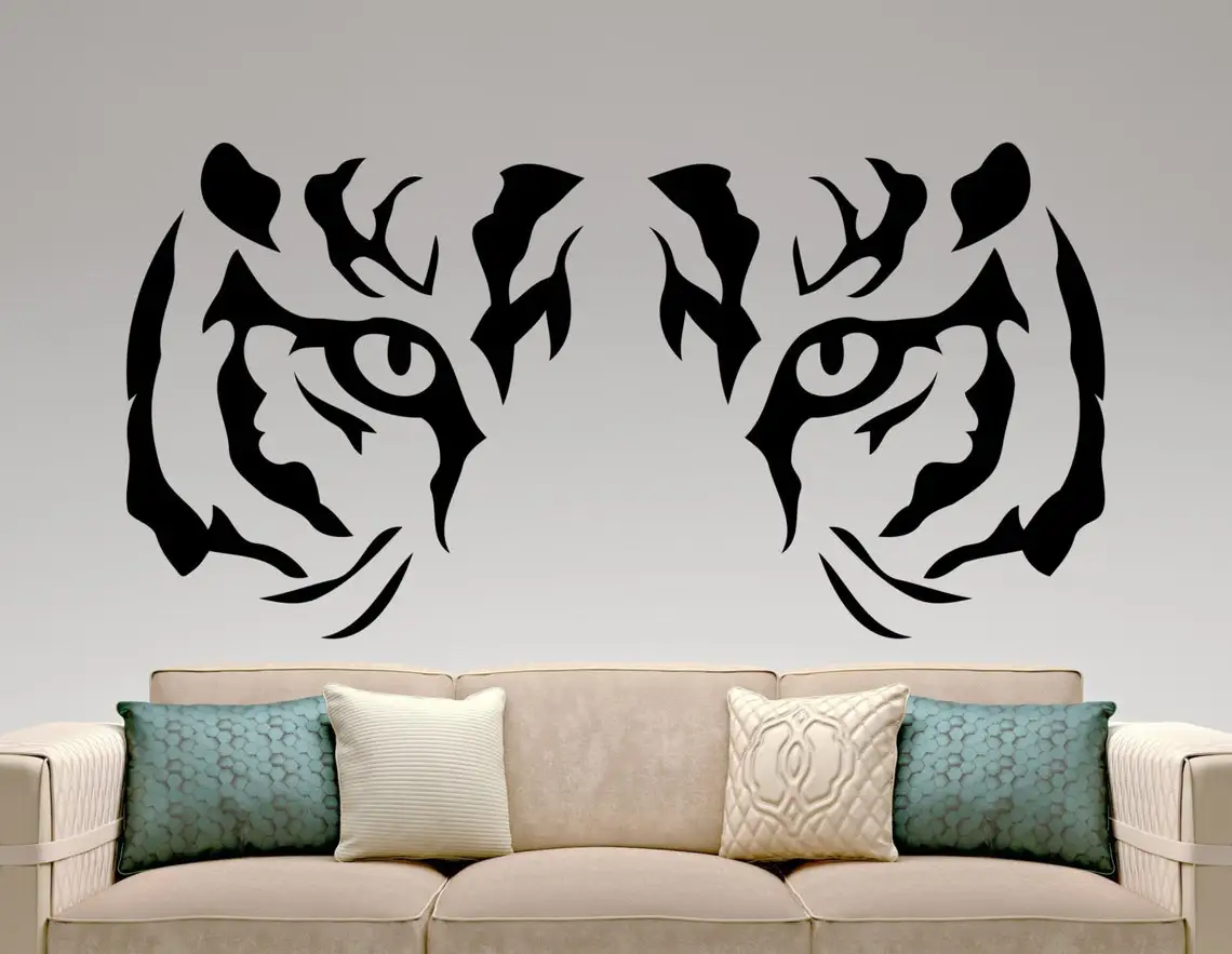 

Tiger Wall Sticker Animal Vinyl Decal Predator Stickers Interior Home Decor Art Wall Decor Bedroom Decal Waterproof Mural DW10