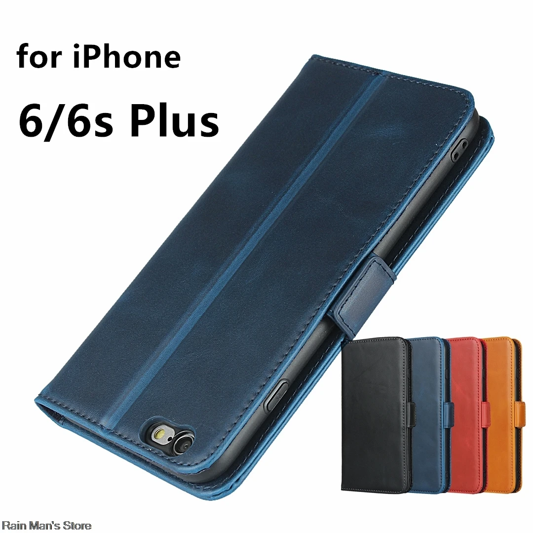 

Кожаный чехол для iPhone 6 Plus/для iPhone 6s Plus, флип-чехол с держателем для карт, кобура, чехол с магнитной застежкой, деловой кошелек в стиле ретро