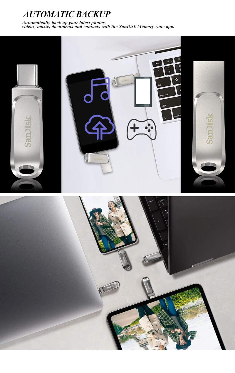 USB 3 1 Sandisk DC4 флеш-накопитель tipo-C-32GB 64 ГБ 128 256 512 USB-накопитель | Компьютеры и офис