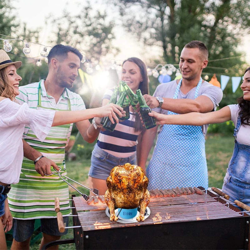 LMETJMA стойка для жарки курицы с чашей из углеродистой стали банка пива индейки