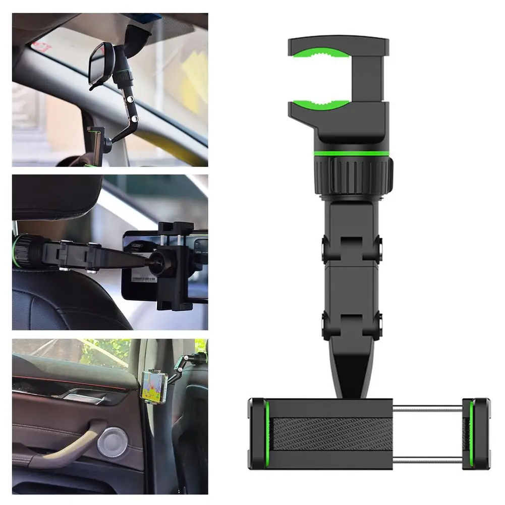 

New Adjustable Phone Holder Universal Stable Clip For Car Rearview Mirror Multi-function Lazy Bracket Easy To Install Phone Rack