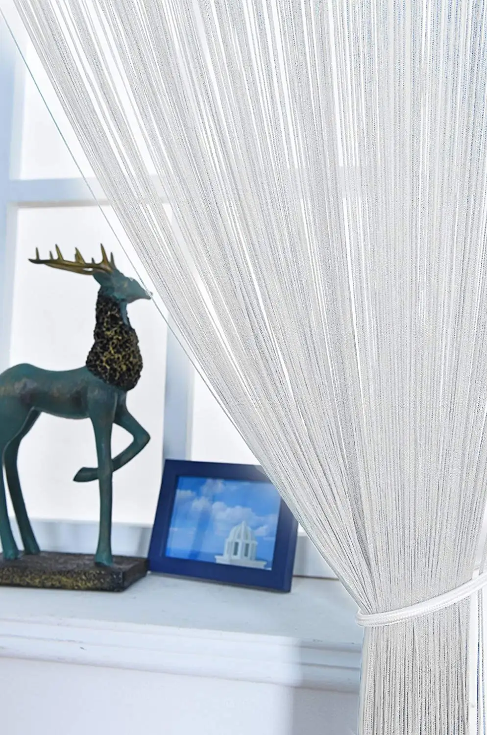 Декоративная сплошная занавеска s в полоску Белая пустая серая Классическая
