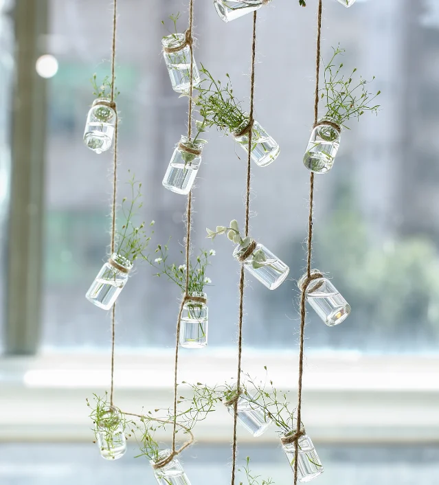 

Зеленое растение Гидропоника стеклянные бутылки подвесные украшения Висячие креативные индивидуальные настенные стеклянные подвесные ва...