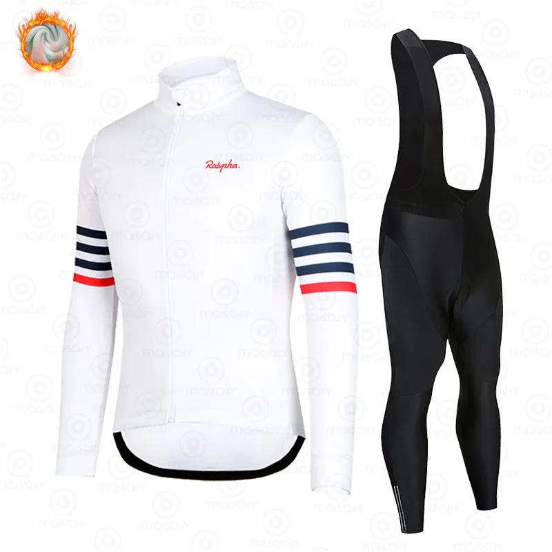 

Cycling Jersey 2024 Team Raphaful Winter Fleece Cycling Clothing MTB Cycling Bib Pants Set Ropa Ciclismo Triathlon set