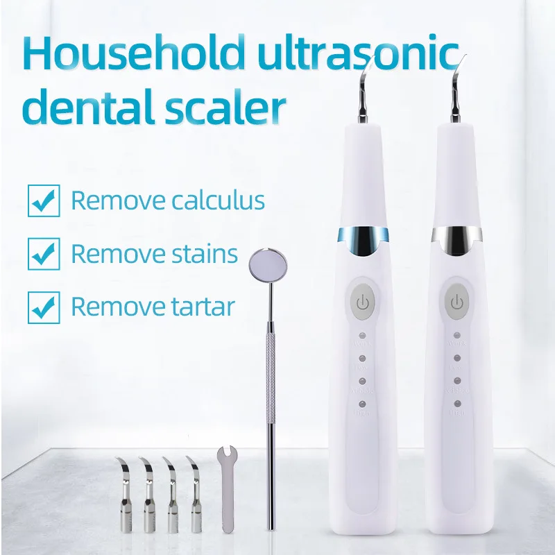 LED Dental Calculus Remover Electric Tartar Remover Tartar Ultrasonic Whitening USB Rechargeable Tooth Cleaner with Tip enlarge
