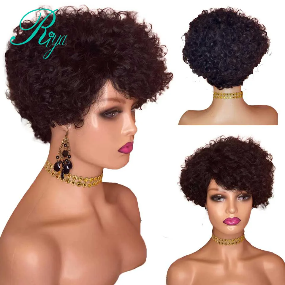 Бразильские короткие волосы боб флэй тупой кудрявые безклеевые человеческие