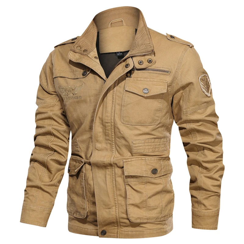 Men Autumn Winter Military Jacket Army Bomber High Quality Jackets Male Fashion Casual Cargo Coat Multi-pocket Big Size clothing | Мужская