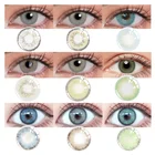 Био-эссенция, 1 пара цветных контактных линз ed для глаз, натуральный цвет, Аксессуары для красоты, макияжа, серые линзы, синие контактные линзы