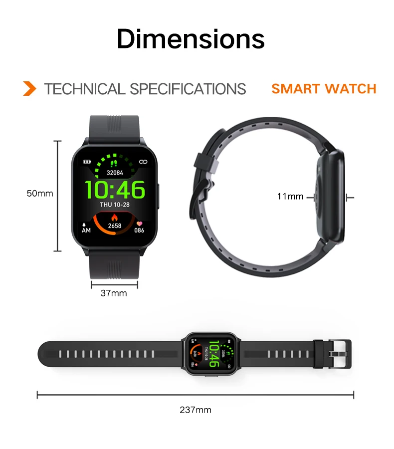 

Smart Watch 1.75 Inch Large Screen Heart Rate and Blood Pressure Monitoring Bluetooth Smartwatch for Xiaomi Iphone Phone