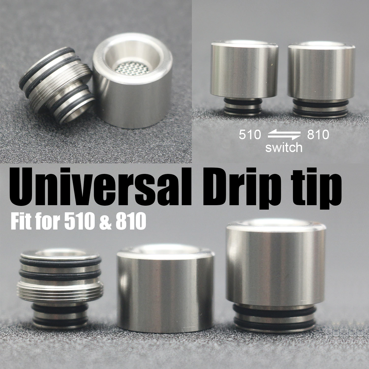 

Newest 510 810 drip tip fit for 510 & 810 atomizer vaporizer TFV8 baby TFV12 Prince iJust S 510 to 810 Adapter connector