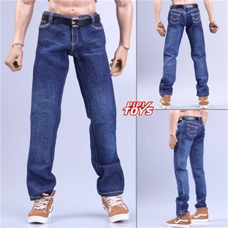 1/6 весы мужской модный Синий прямой джинсовые штаны Одежда для детей возрастом от